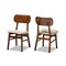 Baxton Studio Euclid Mid-Century Modern Sand Fabric Upholstered and Walnut Brown Finished Wood 2-Piece Dining Chair Set